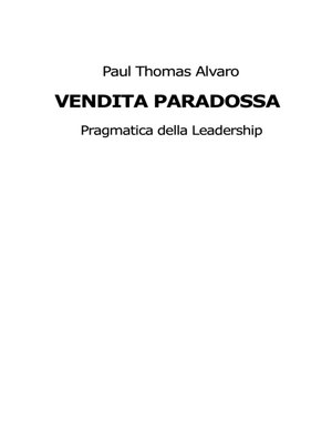 cover image of VENDITA PARADOSSA